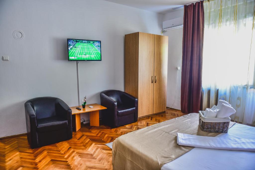 TV a/nebo společenská místnost v ubytování Vila Arjana
