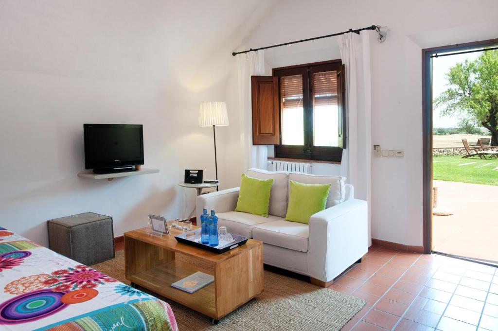 TV a/nebo společenská místnost v ubytování Mas Falgarona Hotel Boutique & SPA