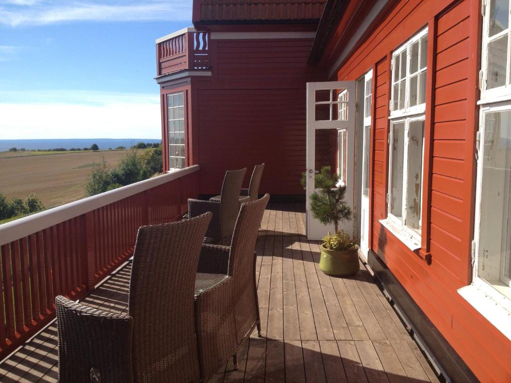 Balkón nebo terasa v ubytování Ombergs Turisthotell