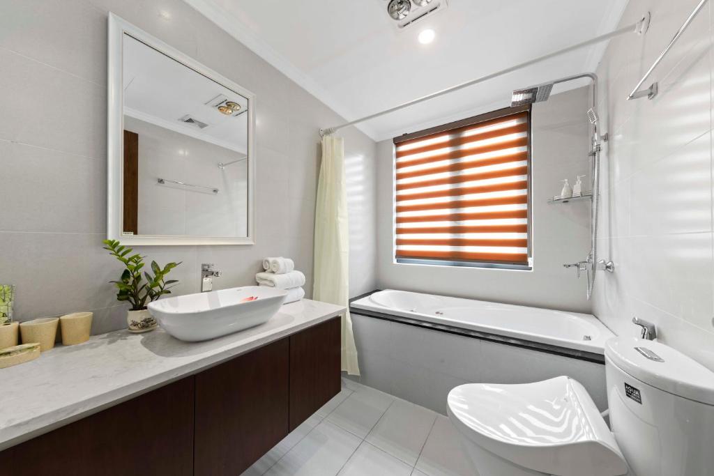 Koupelna v ubytování Newsky Serviced Apartment