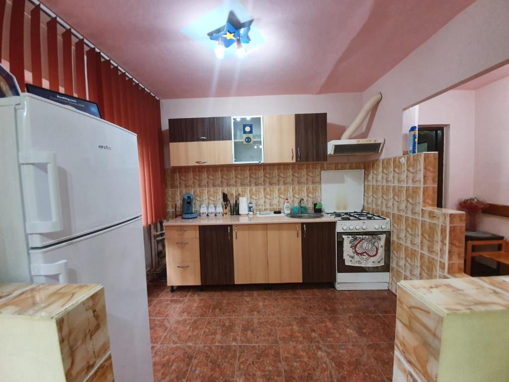 Kuchyň nebo kuchyňský kout v ubytování Apartament Maya