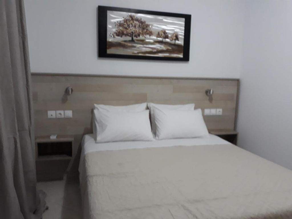 Postel nebo postele na pokoji v ubytování Palaiokastro view