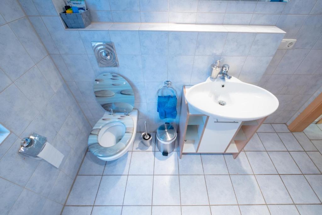 Koupelna v ubytování Ferienhaus im Grünen