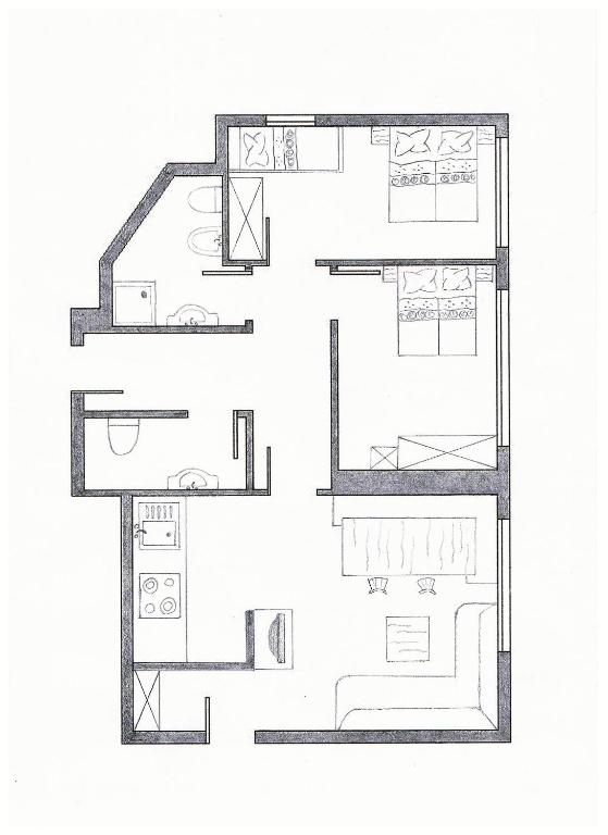 Plan piętra w obiekcie Appartement Haidacher