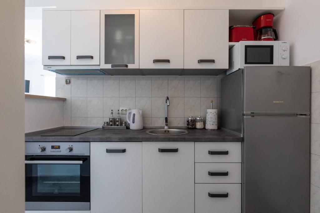 Kuchyňa alebo kuchynka v ubytovaní Apartments Lovorna