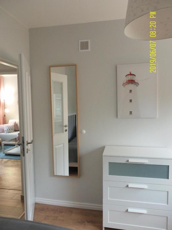 Posteľ alebo postele v izbe v ubytovaní Apartamenty Premium 200m. do plaży