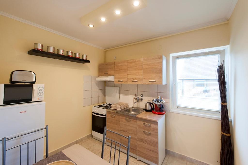 Kuchyňa alebo kuchynka v ubytovaní Bier-Lak Apartman House 71