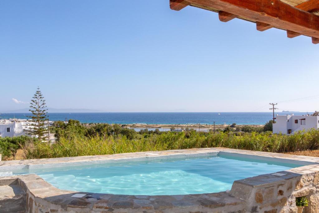basen z widokiem na ocean w obiekcie My Vintage Home - Naxos w miejscowości Agios Prokopios