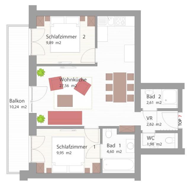 Plán poschodí v ubytovaní Appartementhaus Kristall incl Joker Card by All in One Apartments