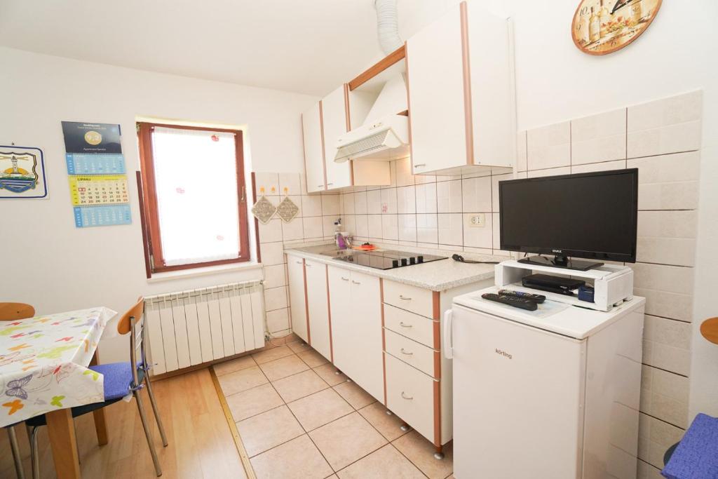 Kuchyň nebo kuchyňský kout v ubytování Apartment Sandra