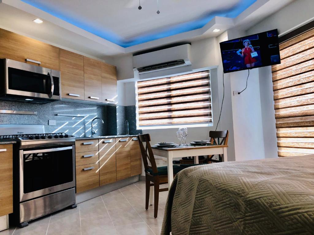 Kuchyň nebo kuchyňský kout v ubytování Estancia Riviera Colonial I