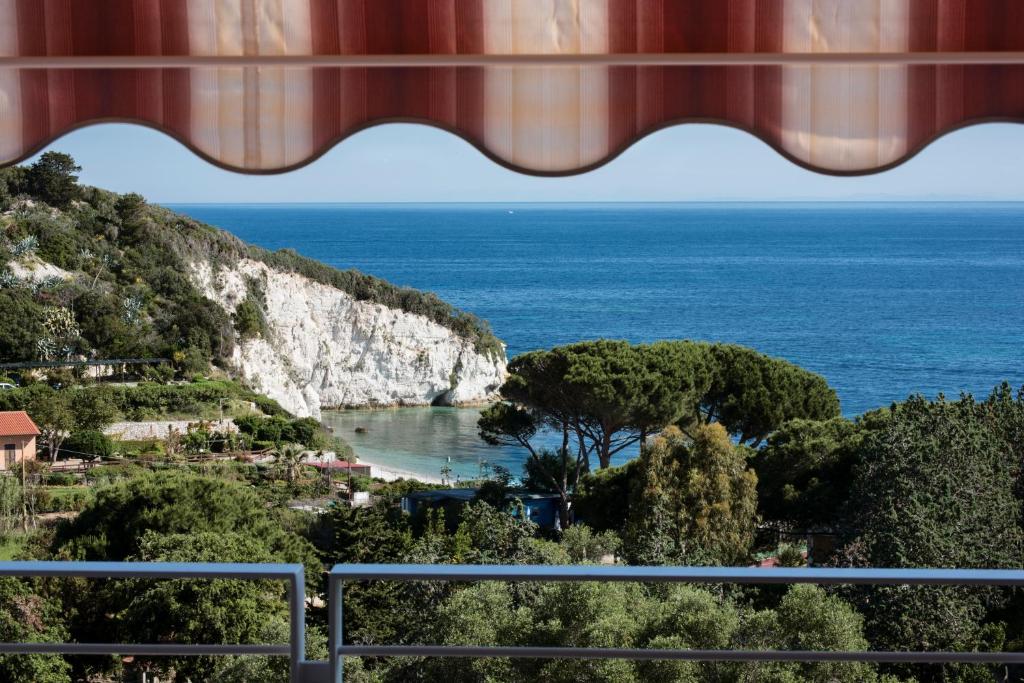 a view of the ocean from a cruise ship at Hotel Acquamarina in Portoferraio