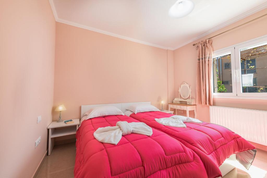 Posteľ alebo postele v izbe v ubytovaní Corfu Villa Potamaki
