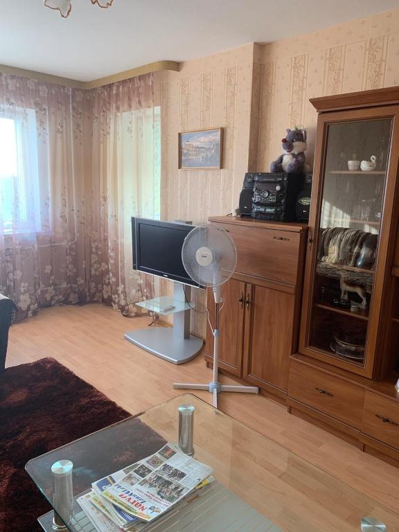 TV a/nebo společenská místnost v ubytování Ореховая горка Апартаменты с балконом и лифтом