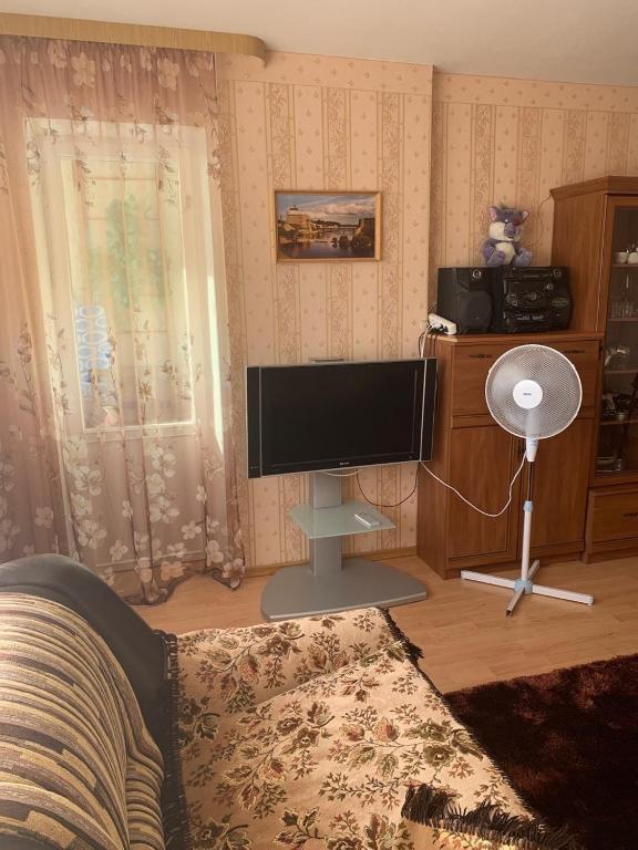 TV a/nebo společenská místnost v ubytování Ореховая горка Апартаменты с балконом и лифтом