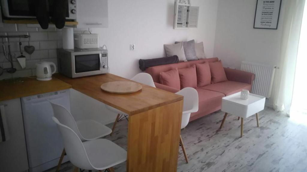 Kuchyň nebo kuchyňský kout v ubytování Apartament Leśny