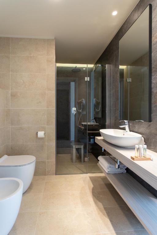 Koupelna v ubytování Hotel Ancora