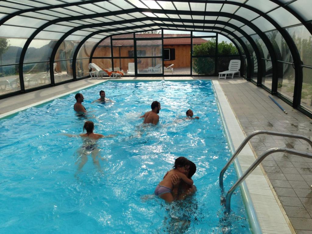 Apecchio的住宿－Baita Rosa，一群人在游泳池里