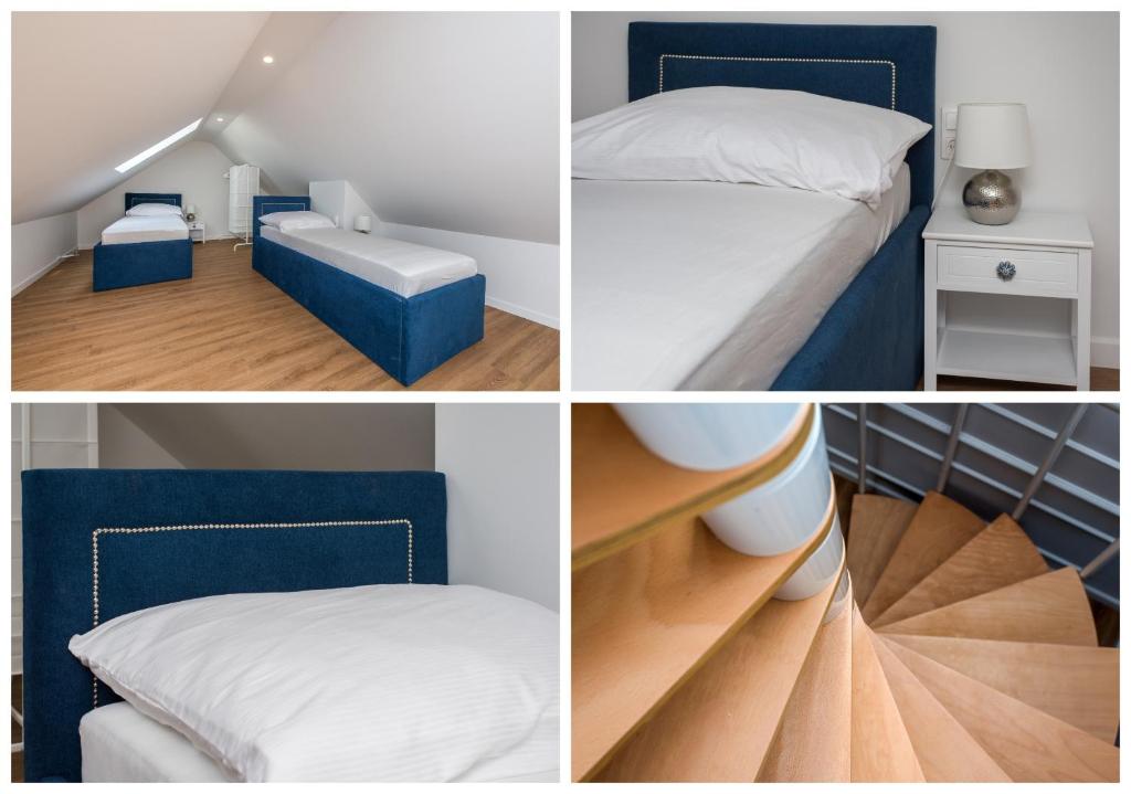 Posteľ alebo postele v izbe v ubytovaní Apartamenty Czwarte Piętro