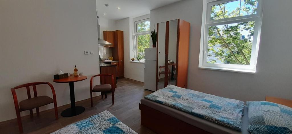 Postel nebo postele na pokoji v ubytování Apartmány Vila Singles