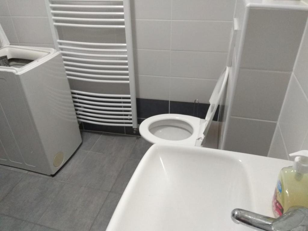 Koupelna v ubytování Apartmány U splavu
