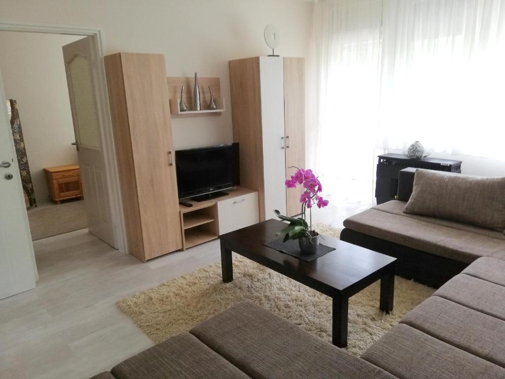 TV a/nebo společenská místnost v ubytování Strandfürdő Apartman
