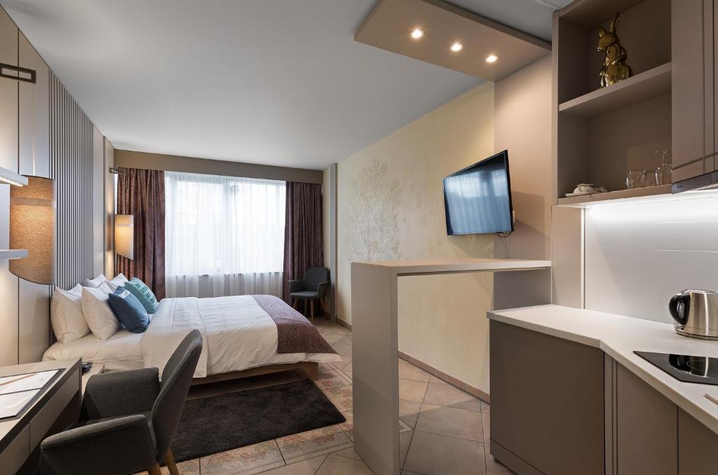 Kuchyň nebo kuchyňský kout v ubytování SeePark Hotel Murten
