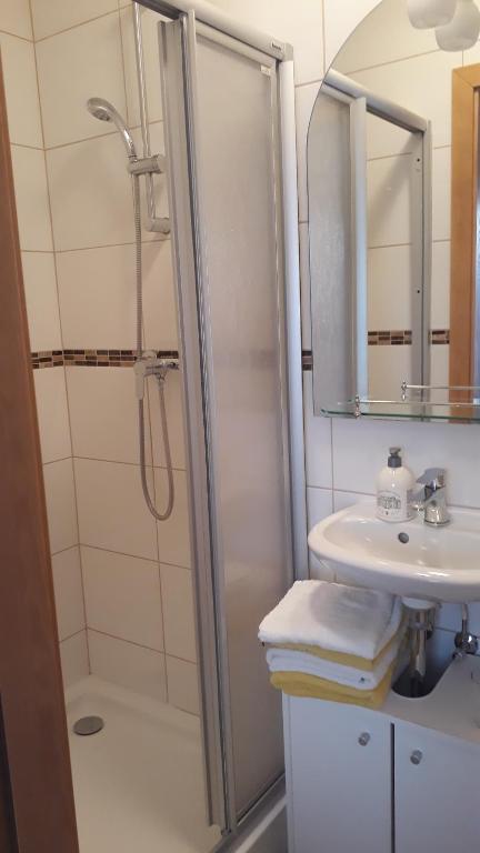 Koupelna v ubytování Haus Sonja