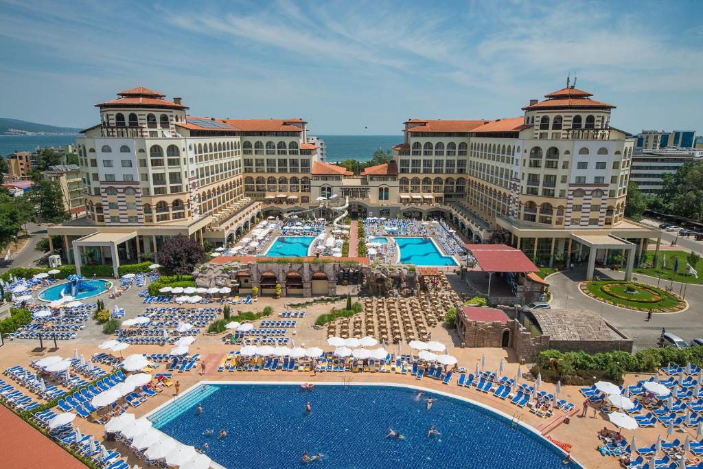 an aerial view of a resort with a swimming pool at Melia Sunny Beach All Inclusive in Sunny Beach