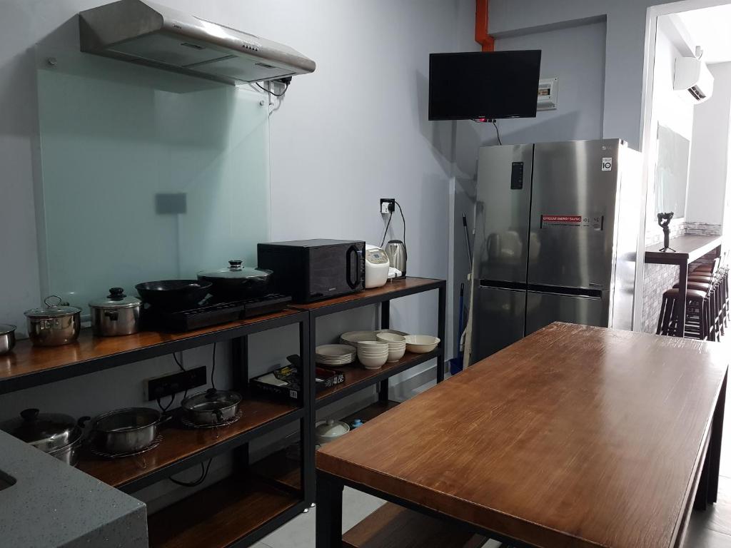 Kuchyň nebo kuchyňský kout v ubytování Global Residency