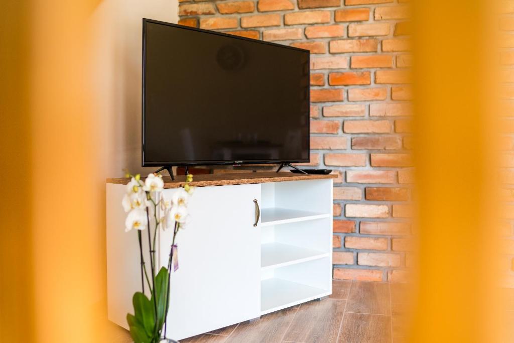 TV a/nebo společenská místnost v ubytování Osada Słowińska