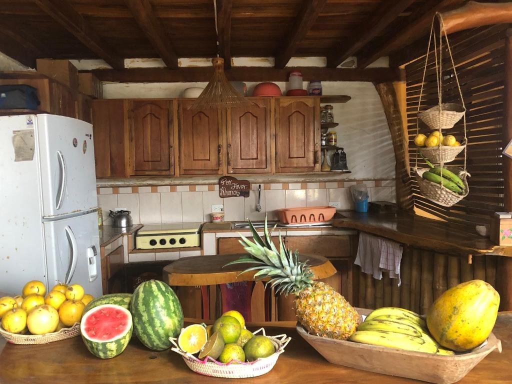 Kuchyň nebo kuchyňský kout v ubytování Hostal Rutamar