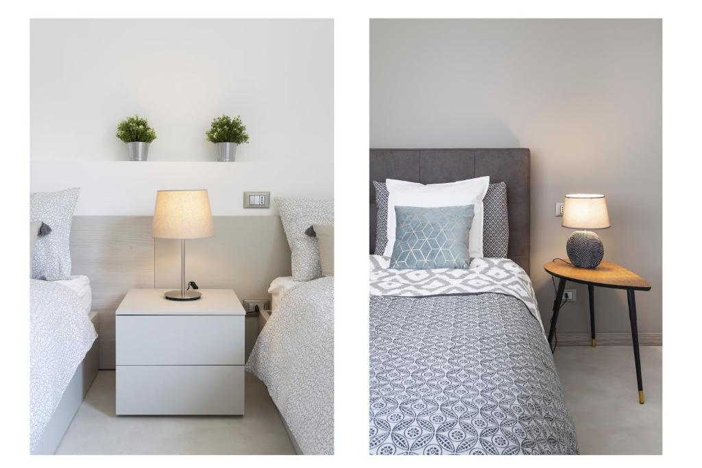 Llit o llits en una habitació de C-Apartment Zabarella terrace