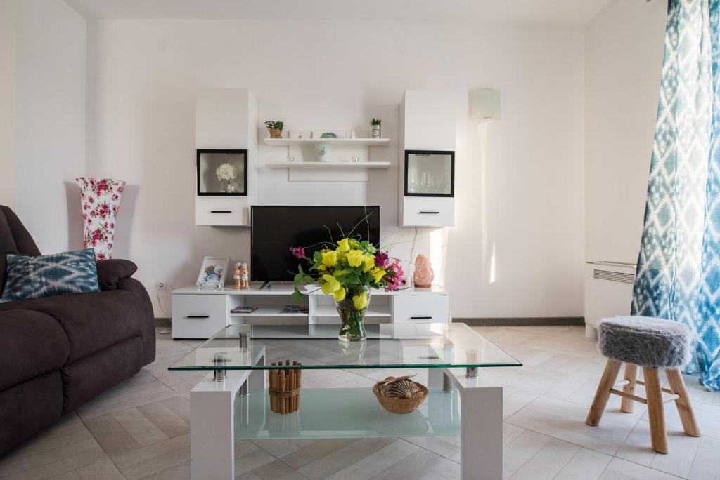 TV a/nebo společenská místnost v ubytování Apartments MARIO