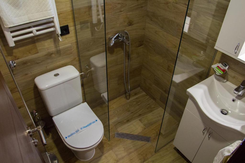 Koupelna v ubytování Hotel Skopje