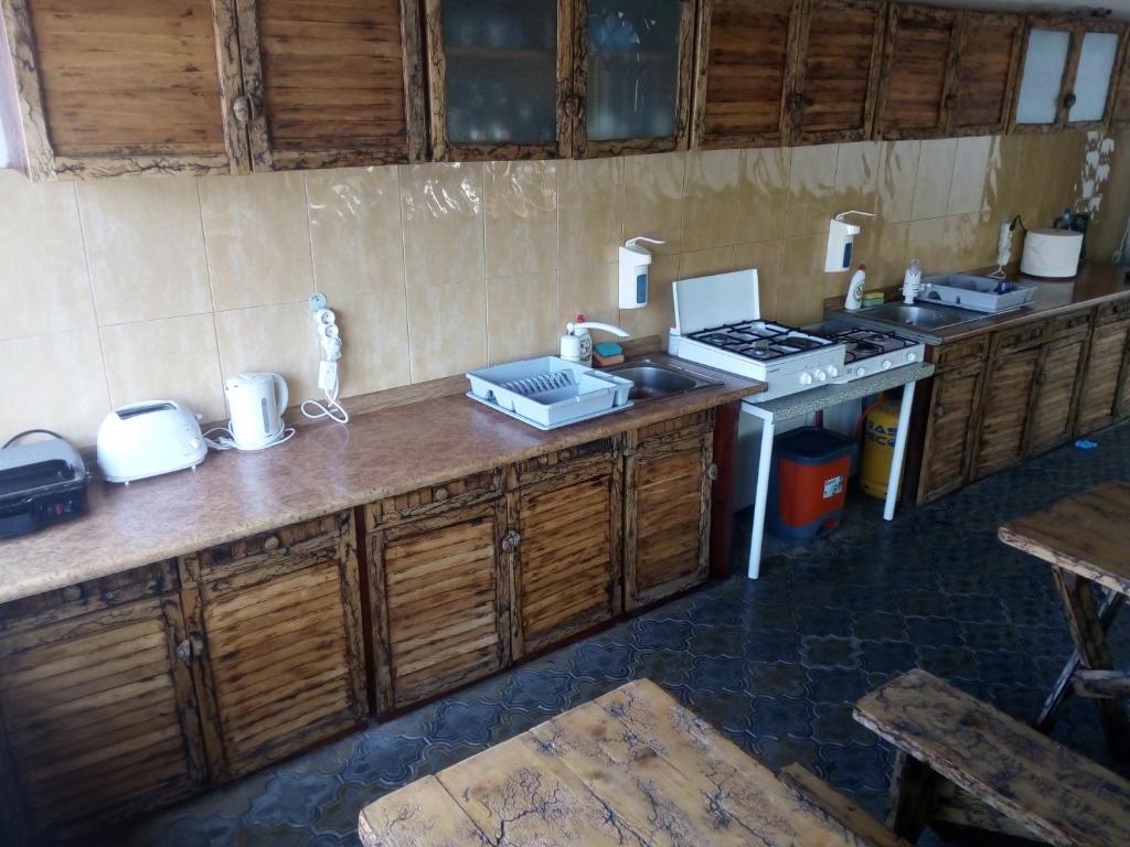 Kuchyň nebo kuchyňský kout v ubytování Pensiunea Casa Johnelly