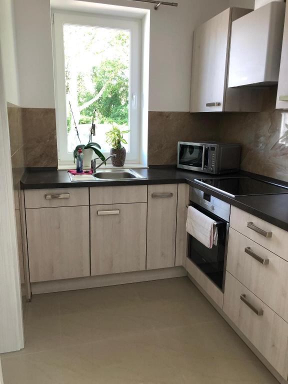 Kuchyň nebo kuchyňský kout v ubytování Ferienhaus Bäk-Ratzeburg