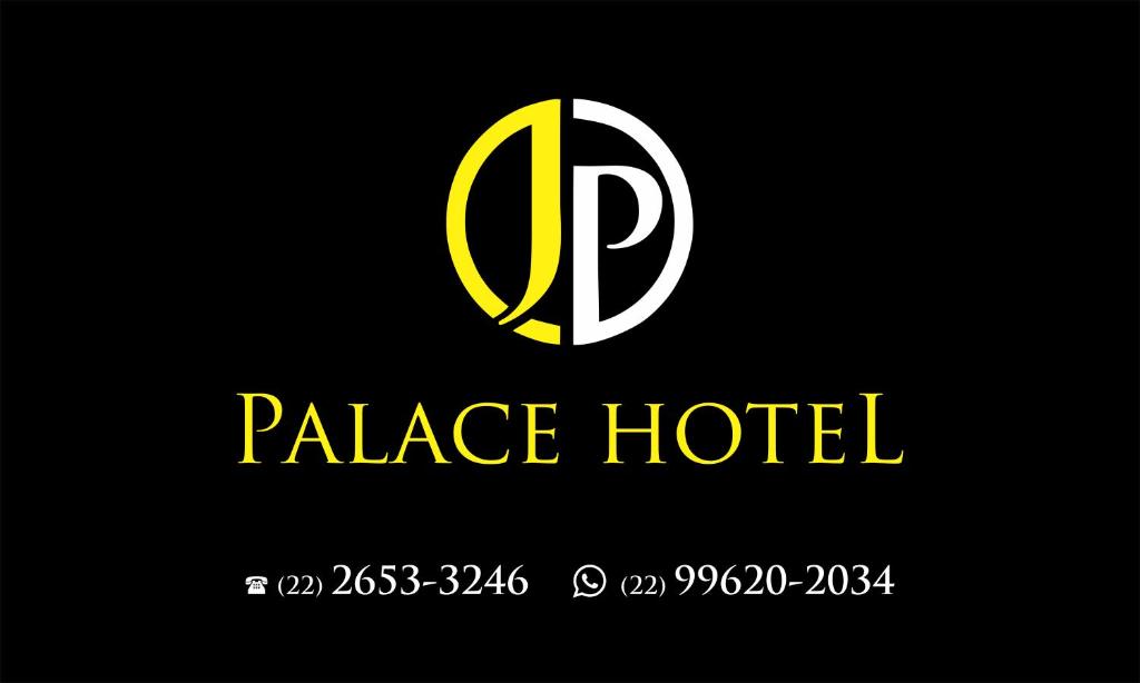 un logotipo para un hotel palacio sobre fondo negro en JP Palace Hotel, en Saquarema