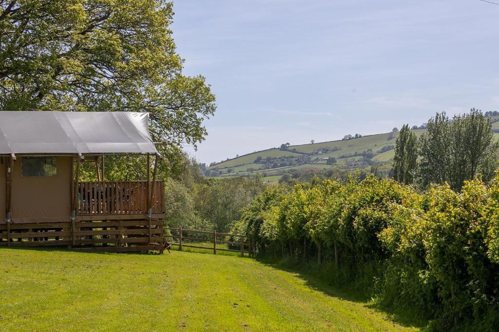 altana pośrodku pola w obiekcie Valleyside Escapes w mieście Tiverton