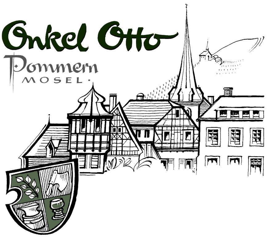 una imagen de una ciudad con las palabras Celtics crueles y un escudo en Hotel Restaurant Onkel-Otto, en Pommern