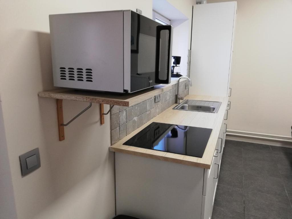 Kuchyň nebo kuchyňský kout v ubytování Lommel-inn