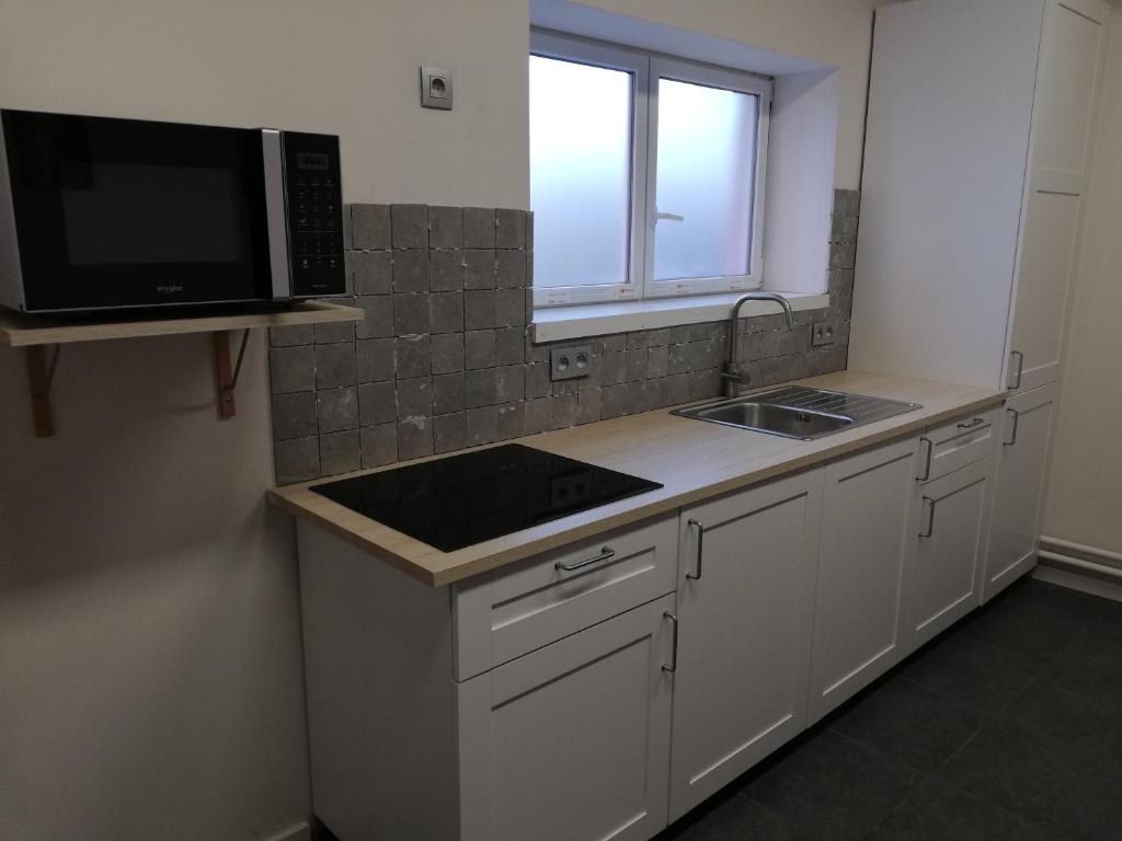Kuchyň nebo kuchyňský kout v ubytování Lommel-inn
