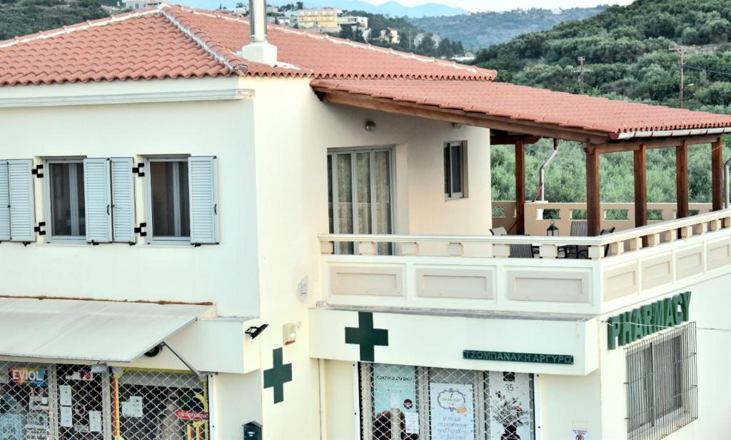 Balkón alebo terasa v ubytovaní Almyrida sea view house