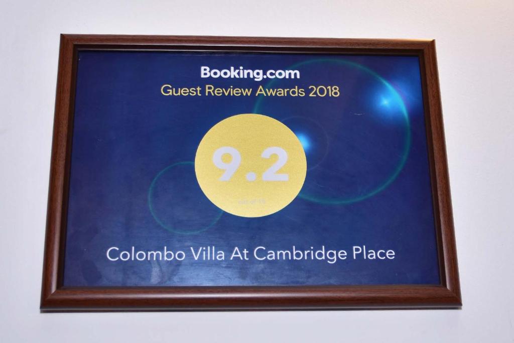 Certifikát, hodnocení, plakát nebo jiný dokument vystavený v ubytování Colombo Villa