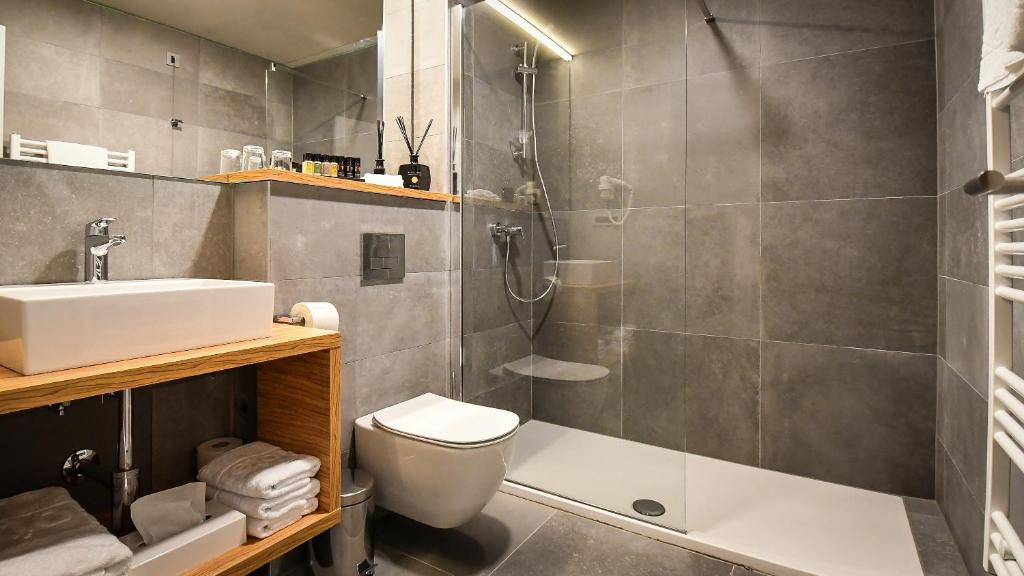 Koupelna v ubytování Hotel Olea