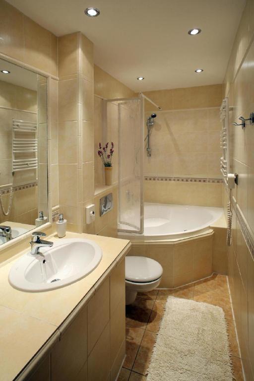 Koupelna v ubytování Hotel Roudna