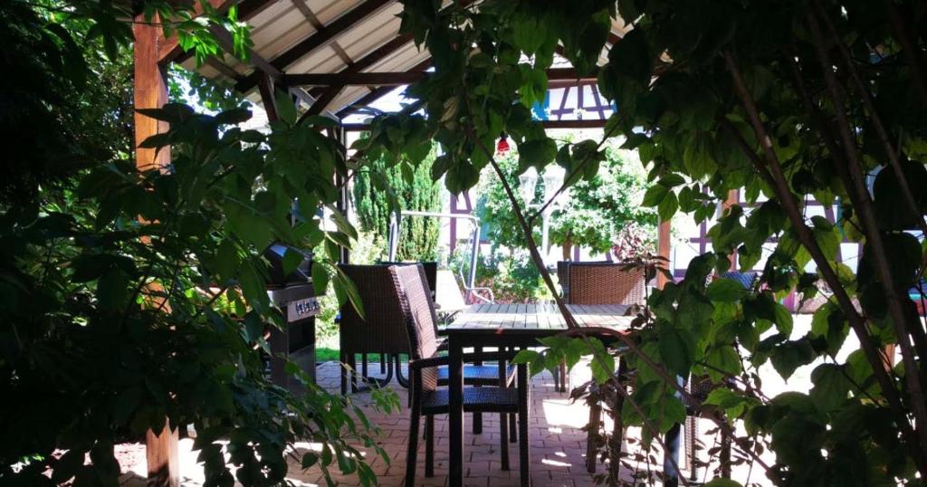 Zahrada ubytování Maison d'hôtes Aux Deux Cigognes