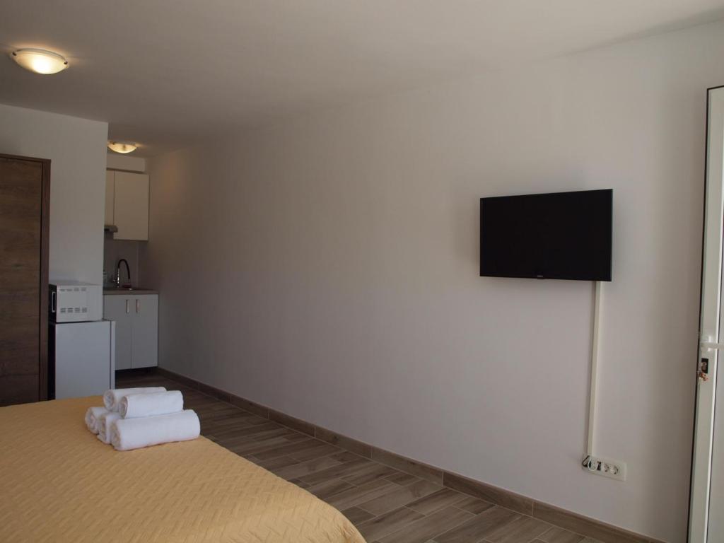 Televízia a/alebo spoločenská miestnosť v ubytovaní Apartman&Studio S
