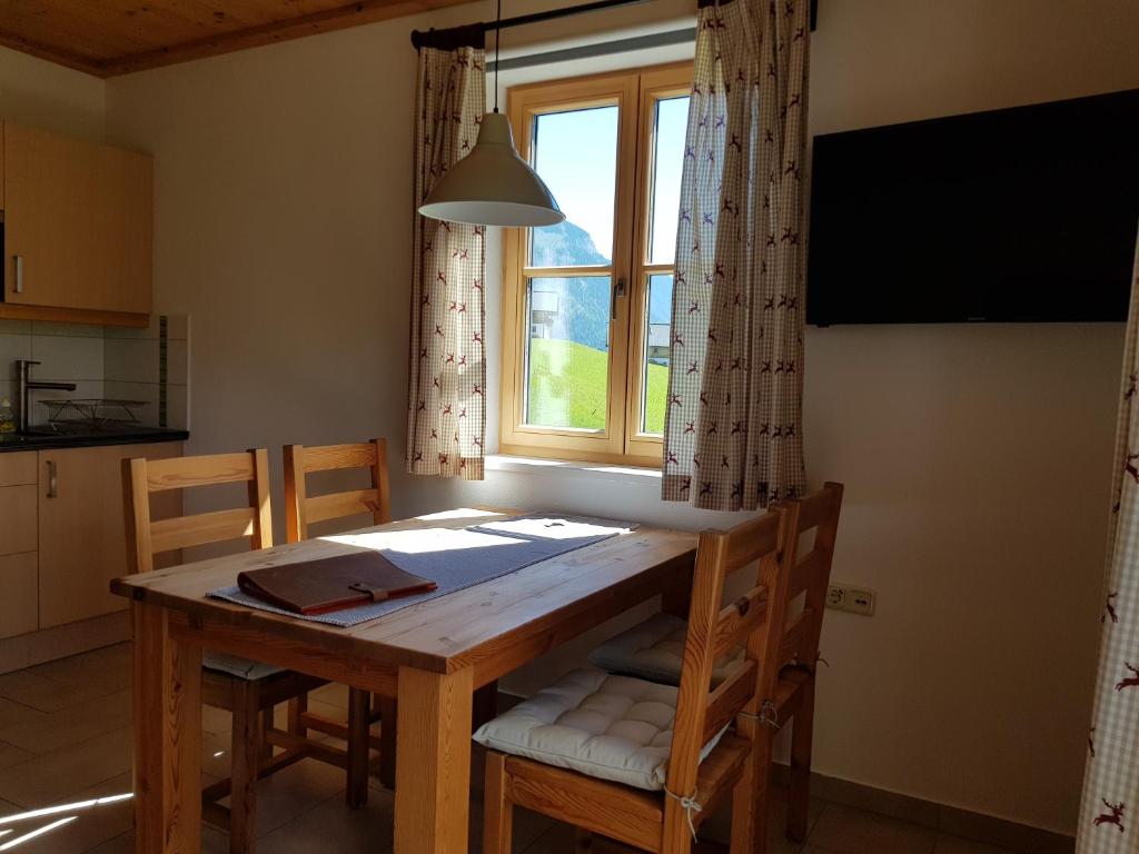 Kuchyň nebo kuchyňský kout v ubytování Appartements gosaukamm.com