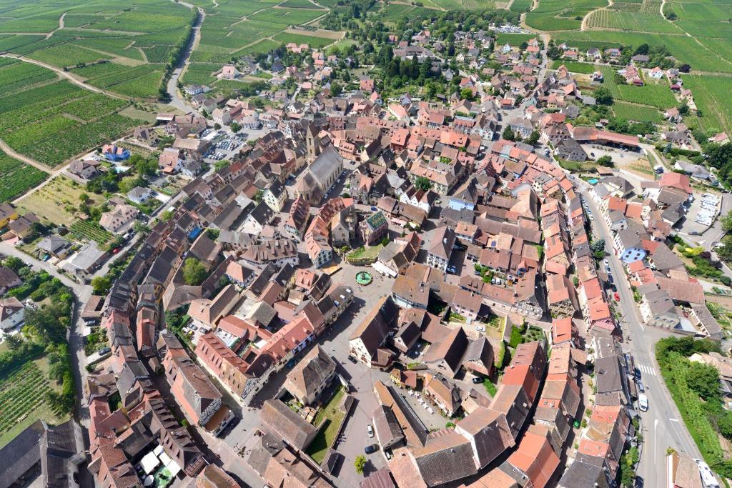 Letecký snímek ubytování James Vignoble Hôtel, Eguisheim